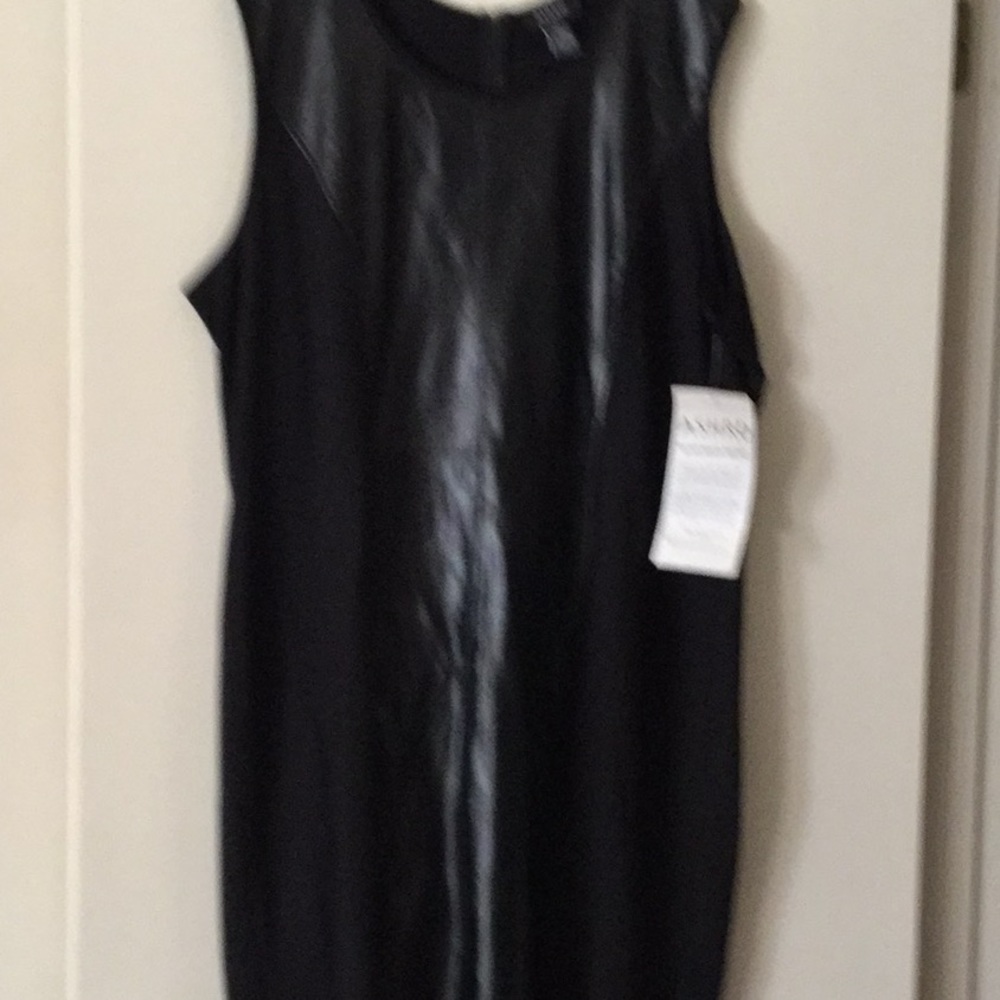 Astro leather and knit dress